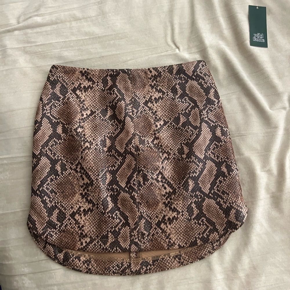 Lulu's Brown Black Mini Skirt Night Out